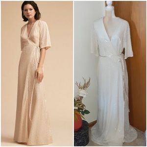 NWT BHLDN Jordana Aidan Mattox Cream Sequin Wrap